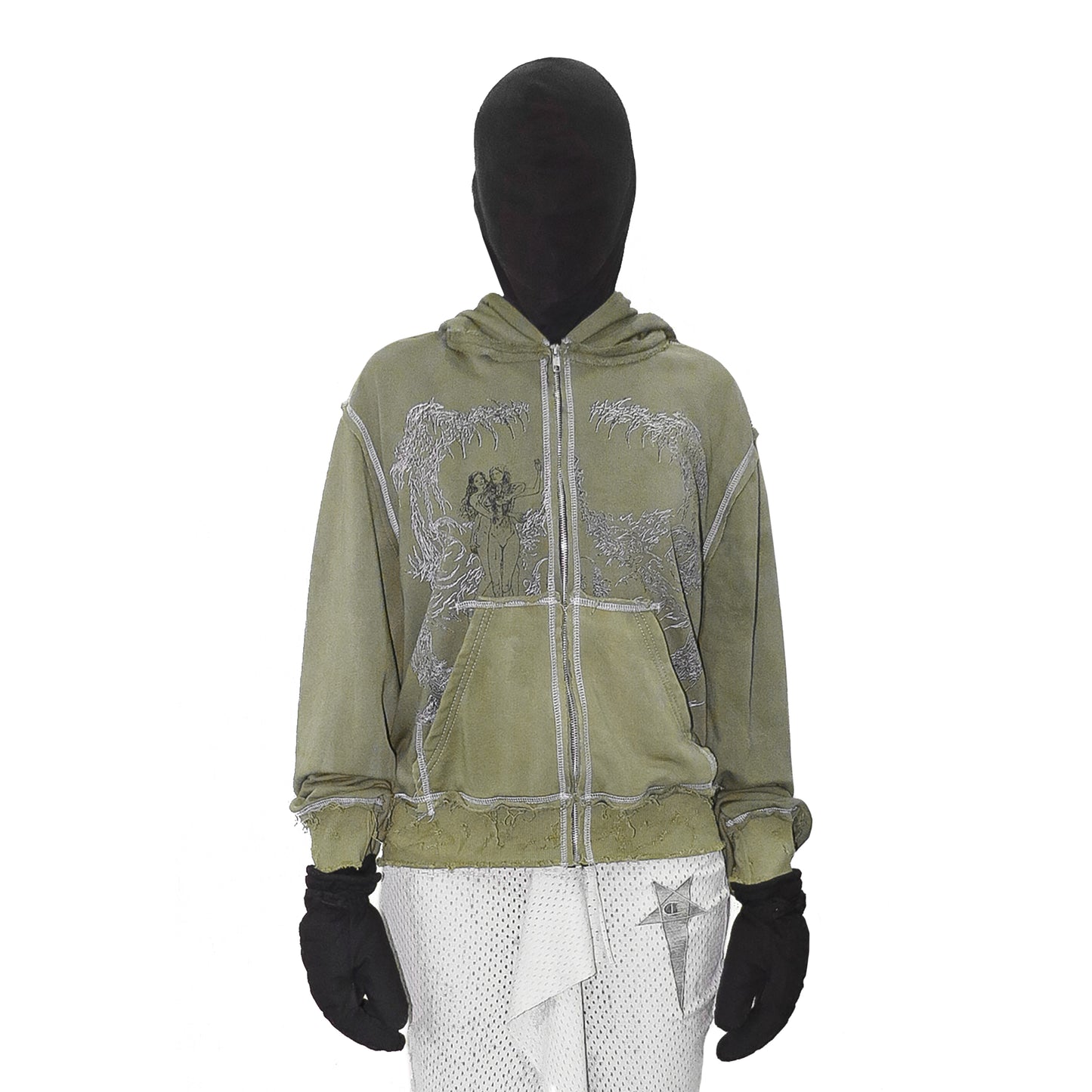 "nymph" khaki hoodie