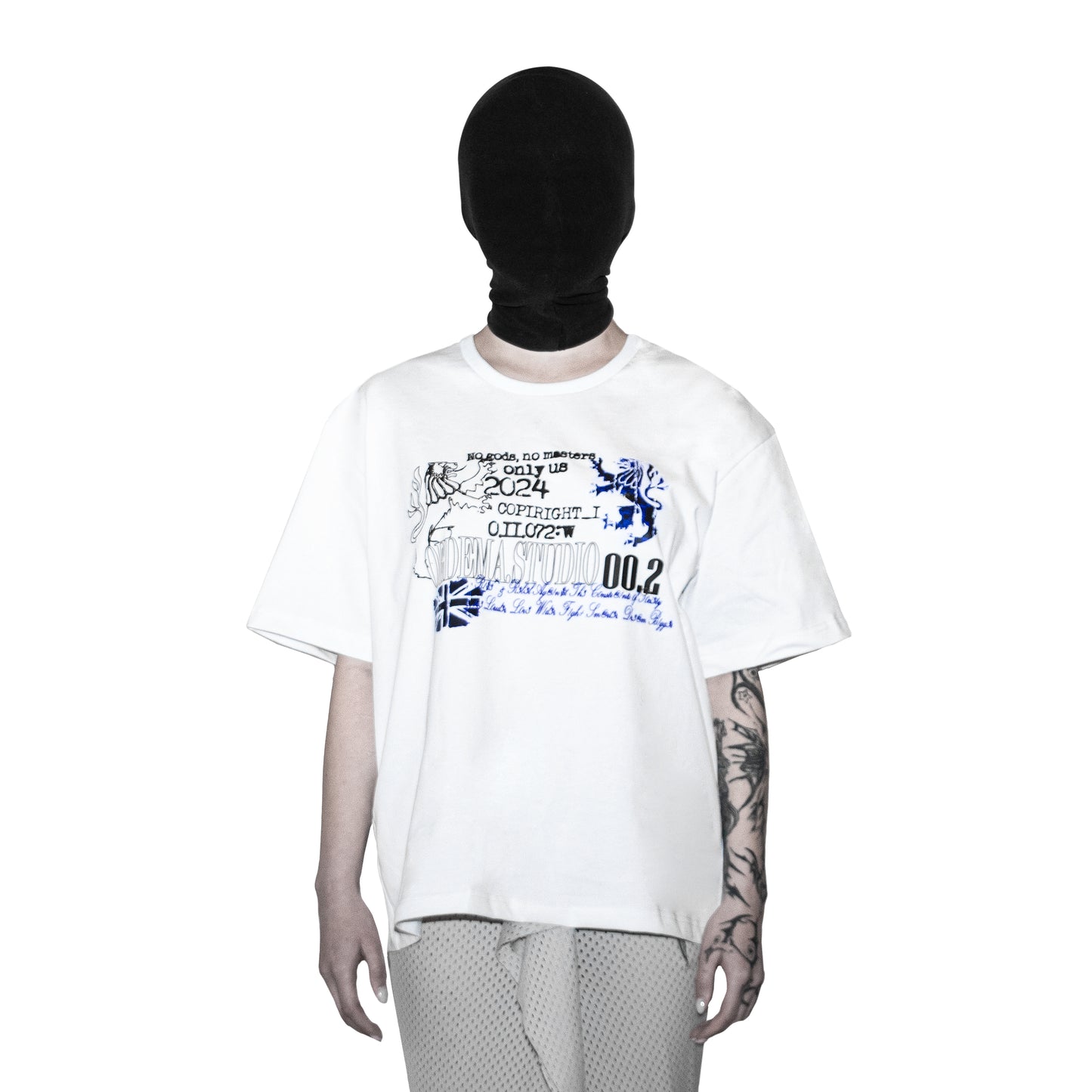 "no gods, no masters" white t-shirt