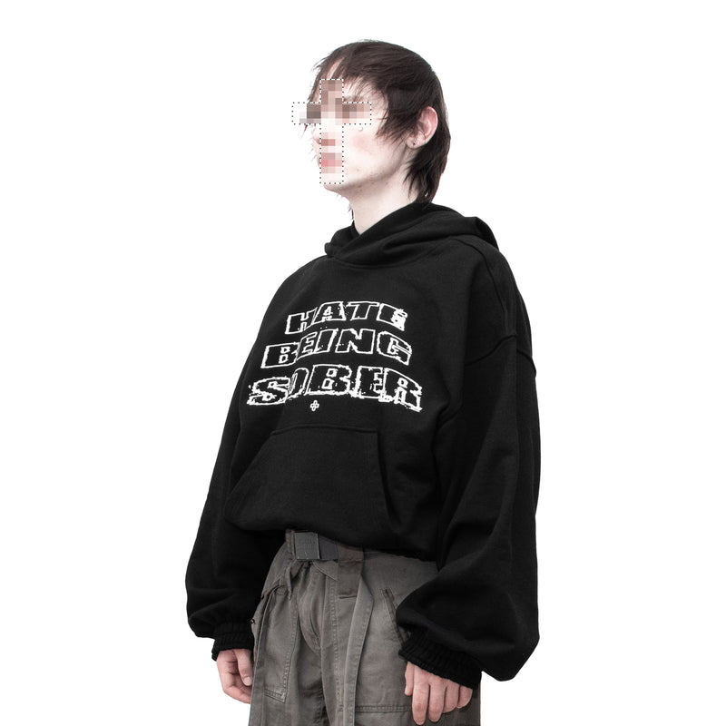 "s*b*r" black hoodie