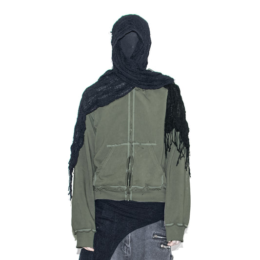 "blank" khaki hoodie