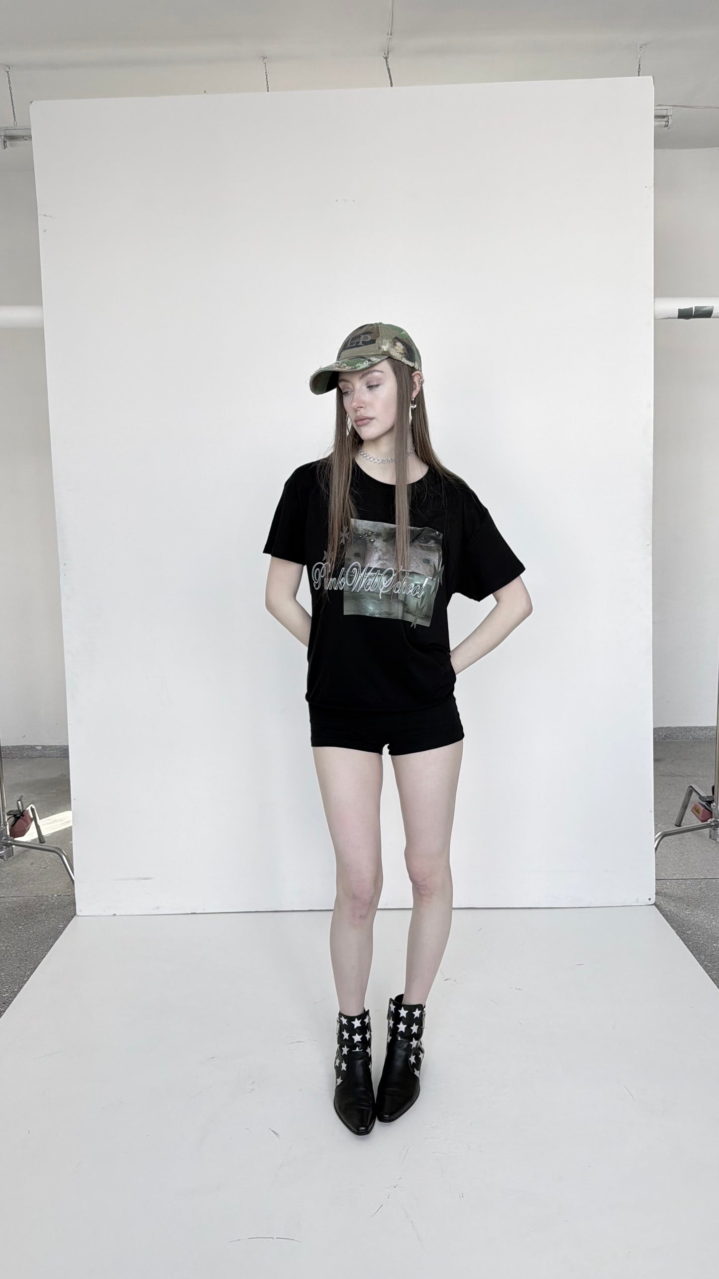 "PunkWebSchool" biały t-shirt