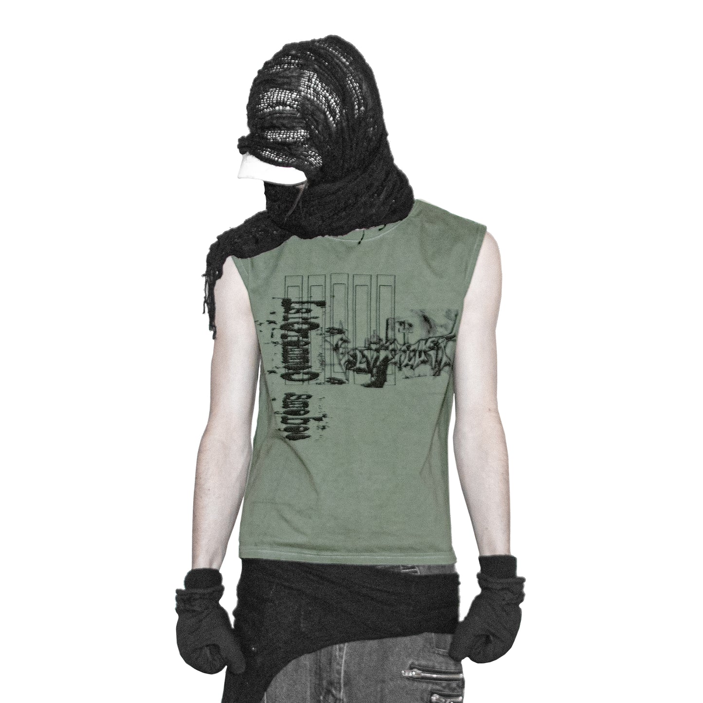 "issue" khaki tank-top