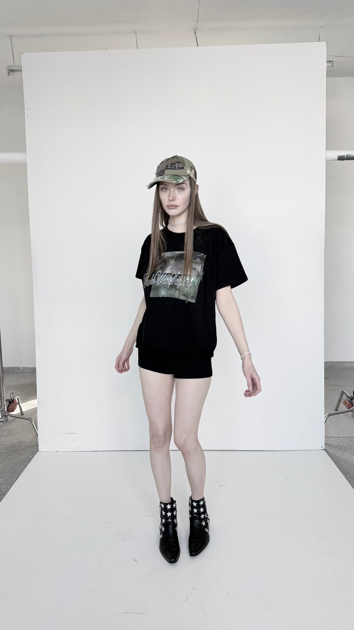 "PunkWebSchool" biały t-shirt