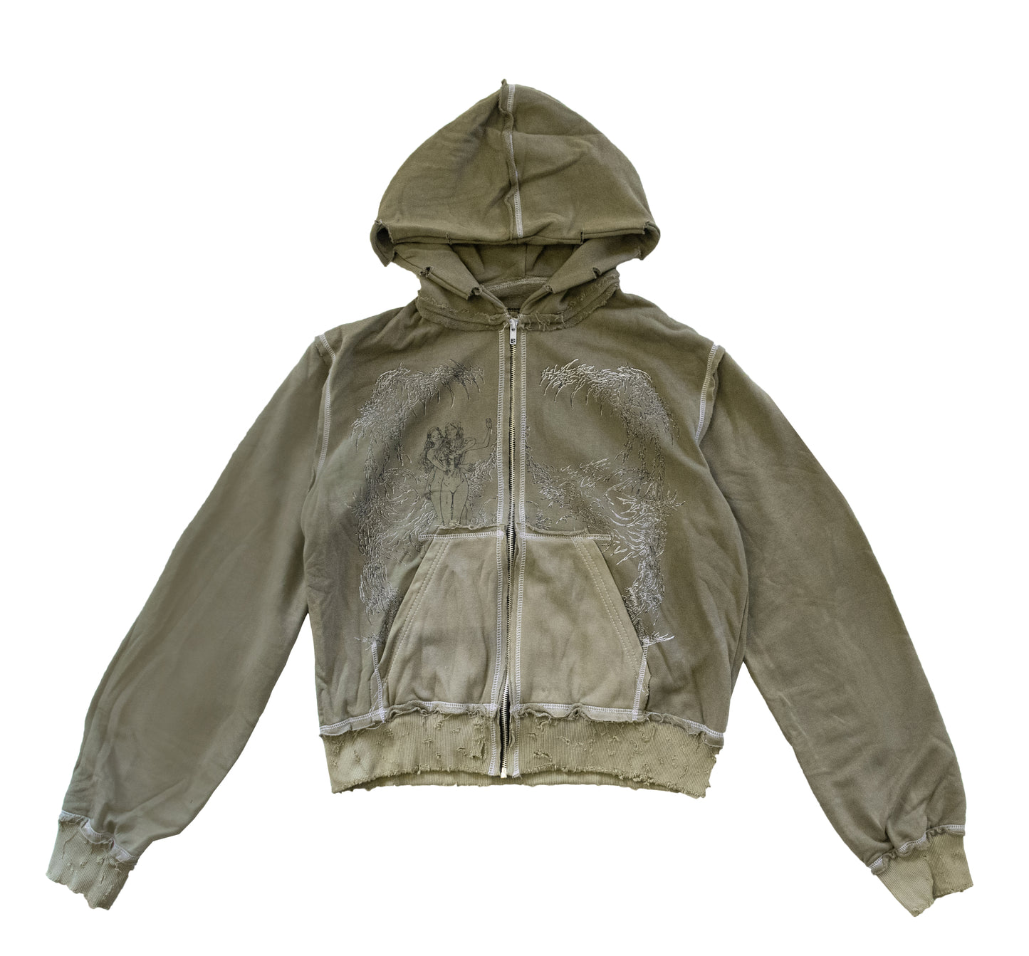 "nymph" khaki hoodie