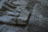 "PunkWebSchool" graphite distressed hoodie