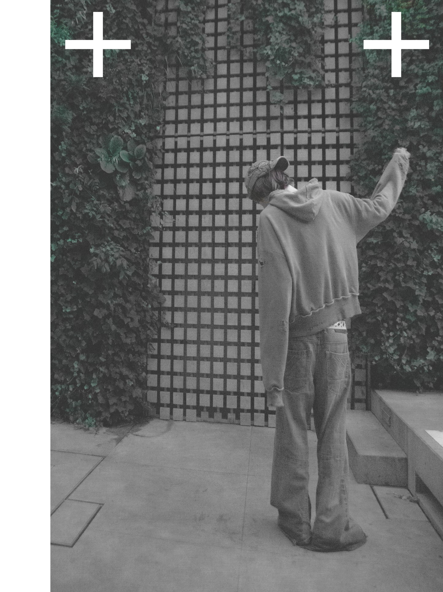 twinQR.HX_02" reversible double-sided hoodie