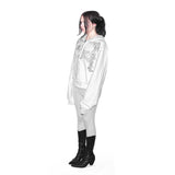 "nymph" white distressed hoodie